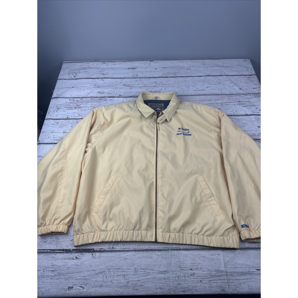 Yellow‎ Full Zip Stitched Delta Pilot Training Upstream Jacket Men's 2 XXL